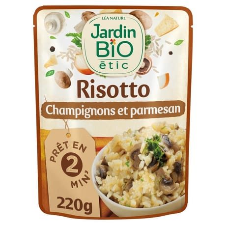 Jardin bio étic risotto champignons et parmesan bio 220g