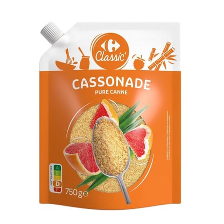 Carrefour classic' cassonade pure canne - 750g