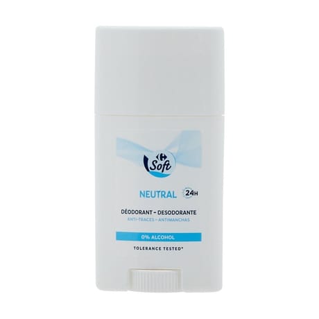 Carrefour soft déodorant stick 24h anti-traces 50ml