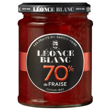 Leonce blanc confiture fraises 70% 320g