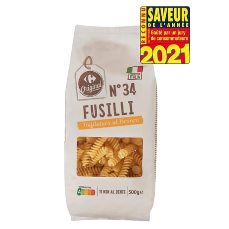 Carrefour original pâtes fusilli n°34 moule en bronze 500g