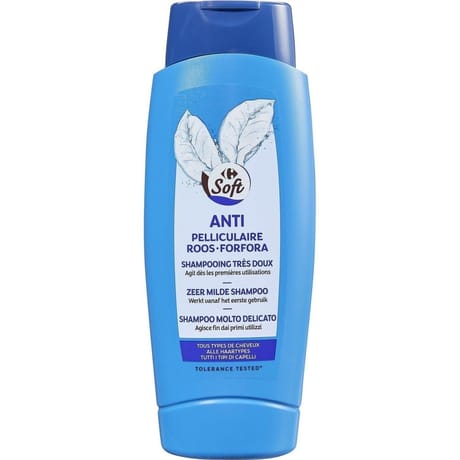 Carrefour soft shampoing antipellicullaire très doux 500ml