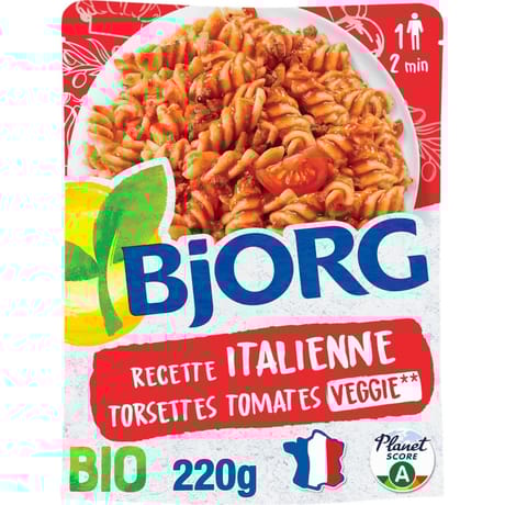Bjorg doy pack veggie torsettes tomates italiennes bio 220g