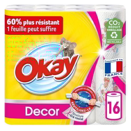 Okay essuie-tout 16 rouleaux décoré