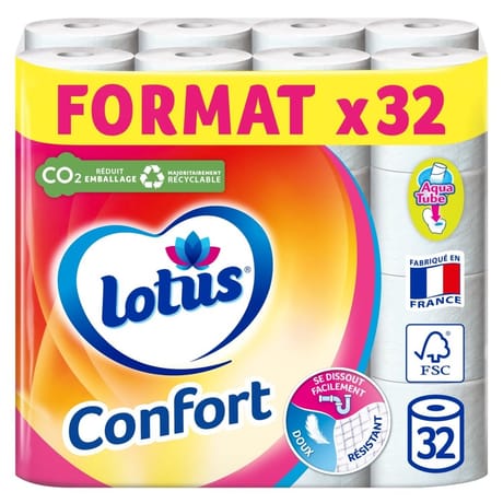 Lotus papier toilette confort aqua tube x32