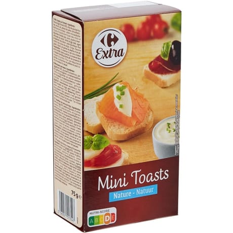 Carrefour extra mini toasts nature - 75g