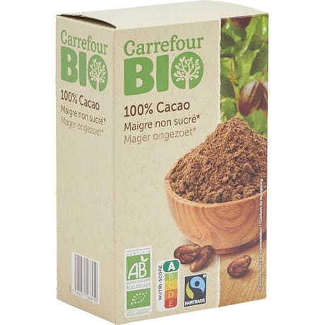 Carrefour bio chocolat en poudre non sucré bio - 250g