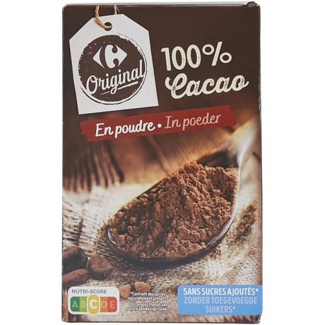 Carrefour original cacao en poudre 100% cacao - 250g