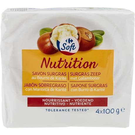 Carrefour soft savon surgras beurre de karité 100g x4