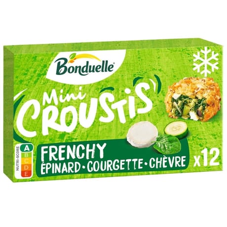 Bonduelle mini croustis frenchy épinard courgette chèvre 240g