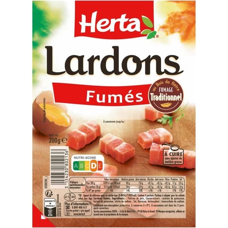 Herta dés de lardons fumés 200g
