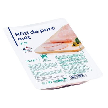 Rôti de porc cuit 5 tranches 150g