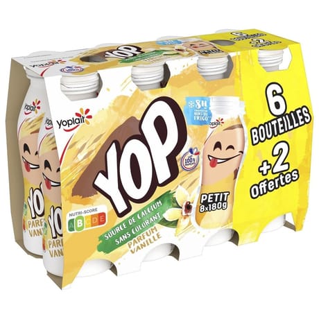 P'tit yop aromatisé vanille 6x180g +2 offerts