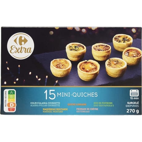 Carrefour extra 15 mini quiches 270g