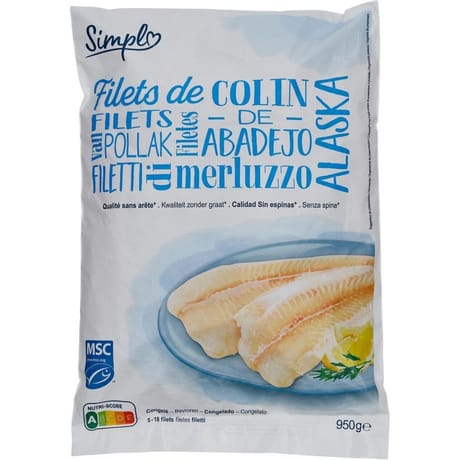 Carrefour filets de colin d'alaska 950g