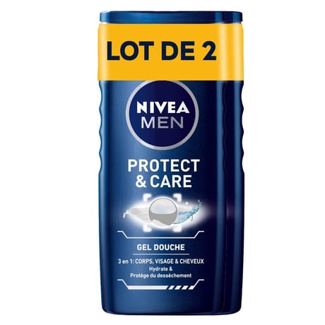 Nivea men protect & care gel douche 2x250ml