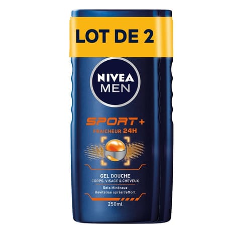 Nivea Bath Care shampooing-douche sport men 2x250ml