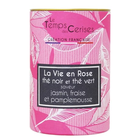 Le temps des cerises thé noir et vert la vie en rose pot 80g