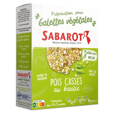 Sabarot galettes pois casse basilic 170g