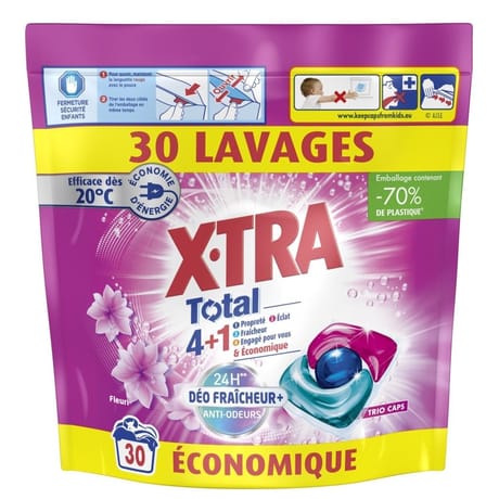X tra trio caps total deo fraîcheur + fleuri x30 - 0.36kg