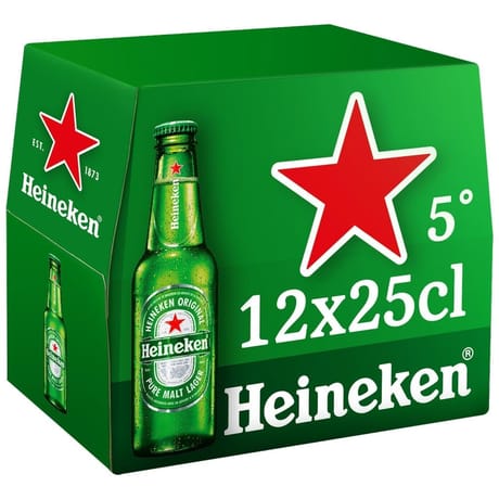 Heineken bière blonde premium 12x25cl 5%vol