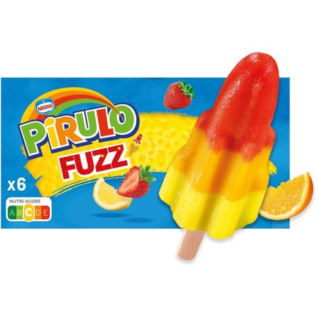 Pirulo 6 bâtonnets fuzz jus de fruits 348ml 348g