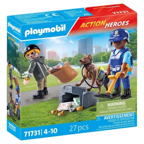 71731 Policier chien de recherche et voleur
