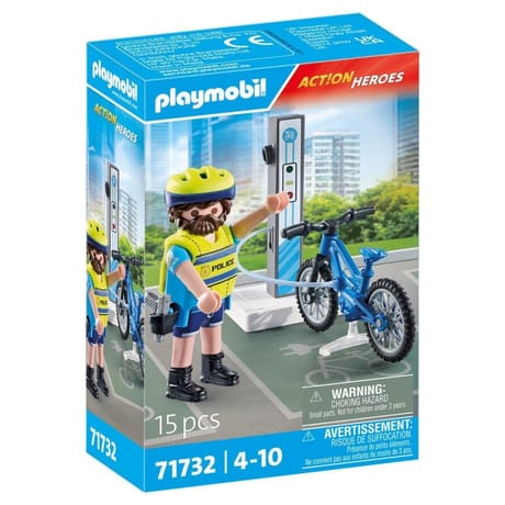 71732 Policier cycliste avec borne de recharge
