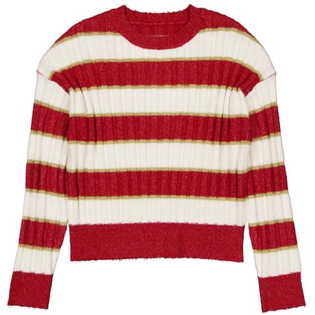 Pull manches longues femme ECRU/PIMENT MELANGE/GOLD 50\52