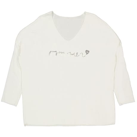 Pull manches longues femme ECRU AMOUR 46\48