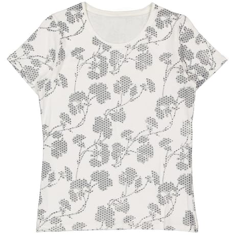 Tee shirt manches courtes femme ECRU AOP NAVY T38\40
