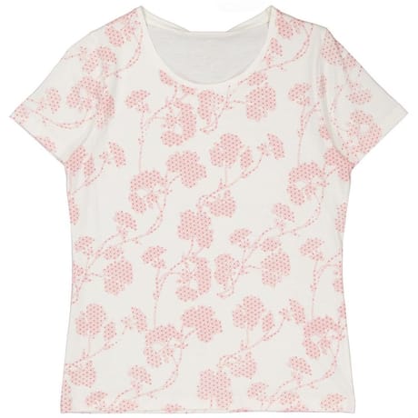 Tee shirt manches courtes femme ECRU AOP ROSE POP T50\52