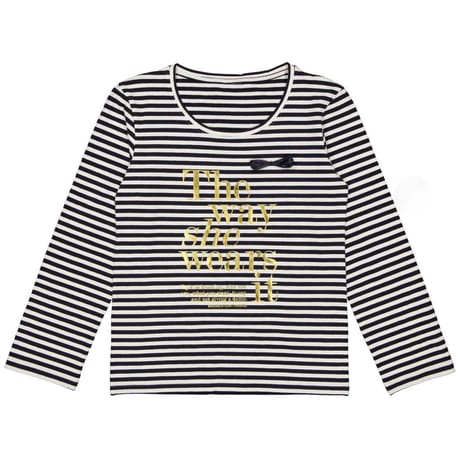 Tee shirt manches longues femme ECRU/STRIPES NAVY T38\40