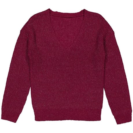 Pull manches longues AUBERGINE MELANGE T50/52