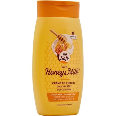 Carrefour soft gel douche lait et miel 250ml