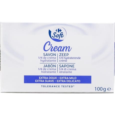 Carrefour soft savon 1/4 de crème hydratante 100g