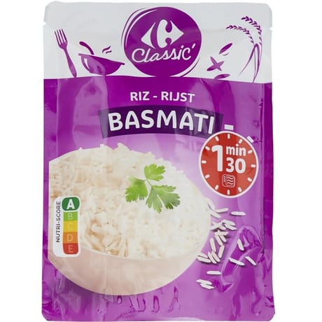 Carrefour classic' riz basmati micro-ondes 1min30 250g