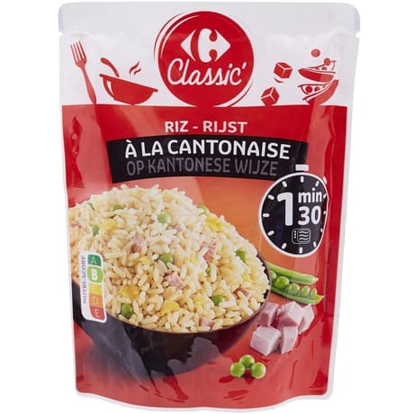 Carrefour classic' riz micro-ondes à la cantonaise 1mn30 250g