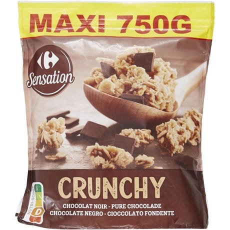 Carrefour céréales chocolat noir crunchy 750g