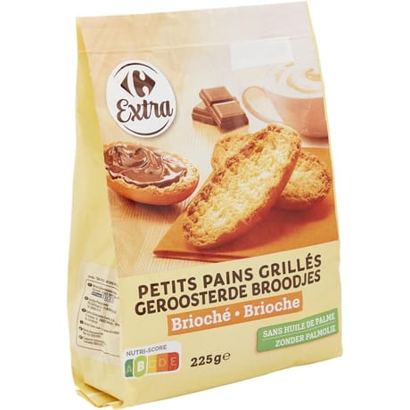 Carrefour extra petits pains grillés briochés 225g