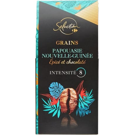 Carrefour sélection café grains Papouasie Nouvelle Guinée 200g