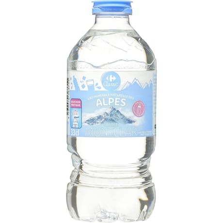 Carrefour classic' eau minérales naturelle des Alpes 33cl