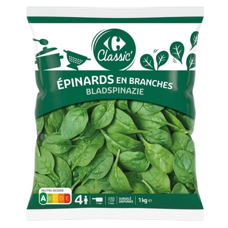 Carrefour classic' épinards en branches 1kg