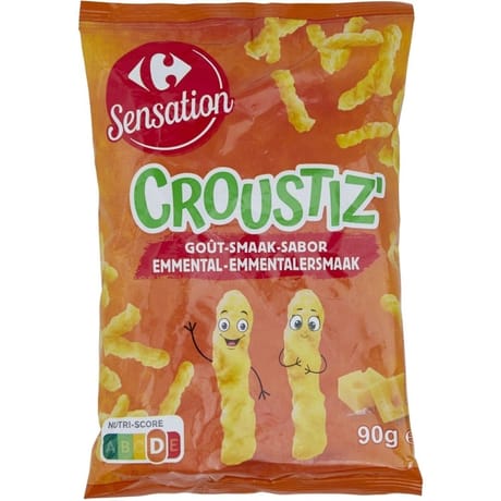 Carrefour sensation biscuits apéritifs crousti'z goût emmental 90g