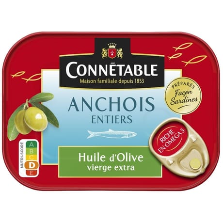 Connetable anchois entiers à l'huile d'olive 1/7 100g