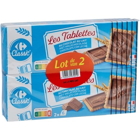 Carrefour classic' biscuits chocolat au lait 2x150g