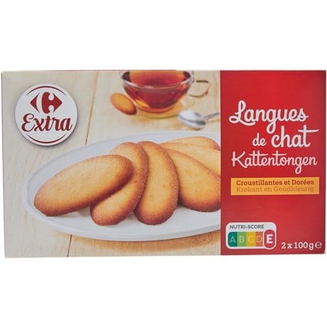 Carrefour extra biscuits langues de chat 200g
