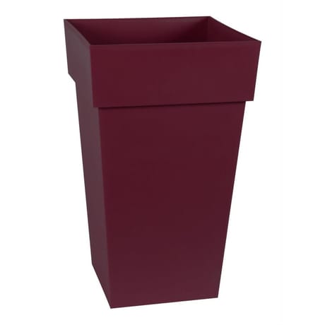 Pot toscane haut carre 39x39x65cm 62l - rouge bourgogne