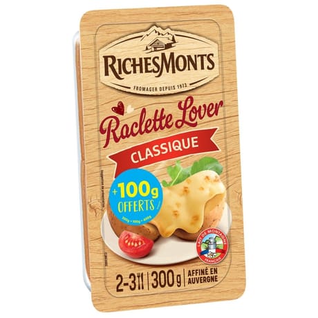 Richesmonts raclettes lover classique tranchettes 300g+100g offert