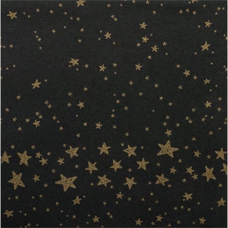 12 serviettes celeste effet textile 40x40 cm chemin étoile or fond noir